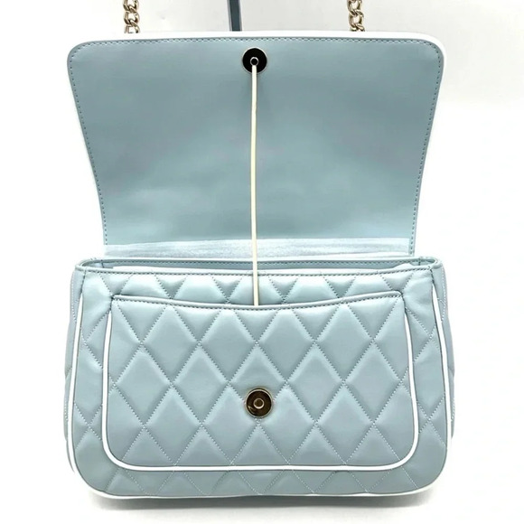 Kate Spade Colorblock Carey Quilted Leather Flap Shoulder Bag Wild Sage - Picture 9 of 11
